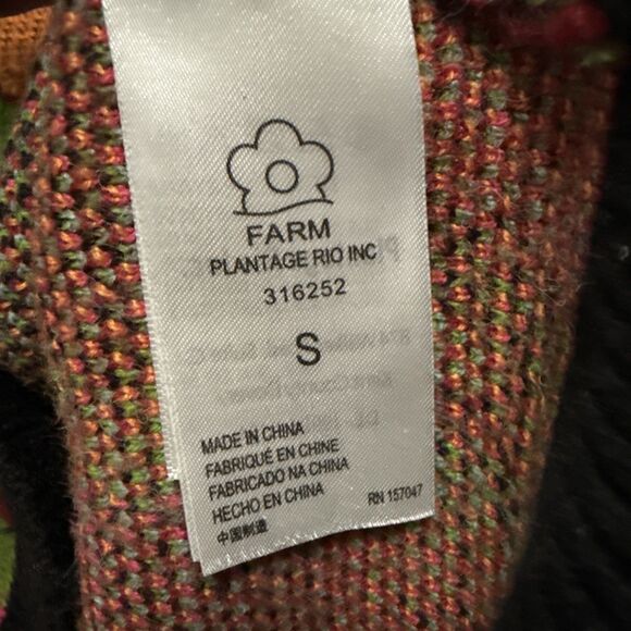 Farm Rio Small Sweater The Dance Multicolor Knit Balloon Sleeve Pullover Womens - Picture 5 of 8